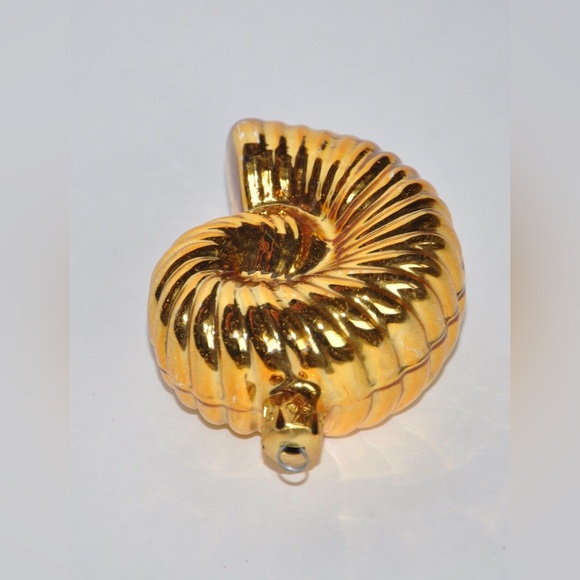 Christopher Radko Early 1988 “Medium Nautilus” Christmas Ornament Seashell Gold - Picture 2 of 4